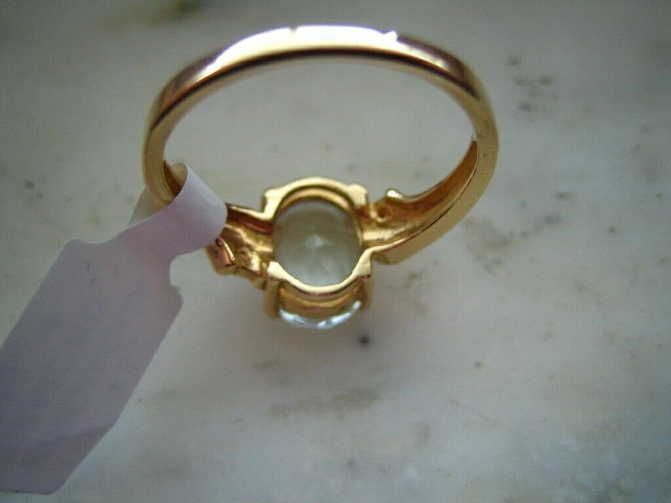 2,58 Karat Natürlicher Aquamarin Und Diamant Edelsteinring 14K Gold F606 - Bild 3 von 4
