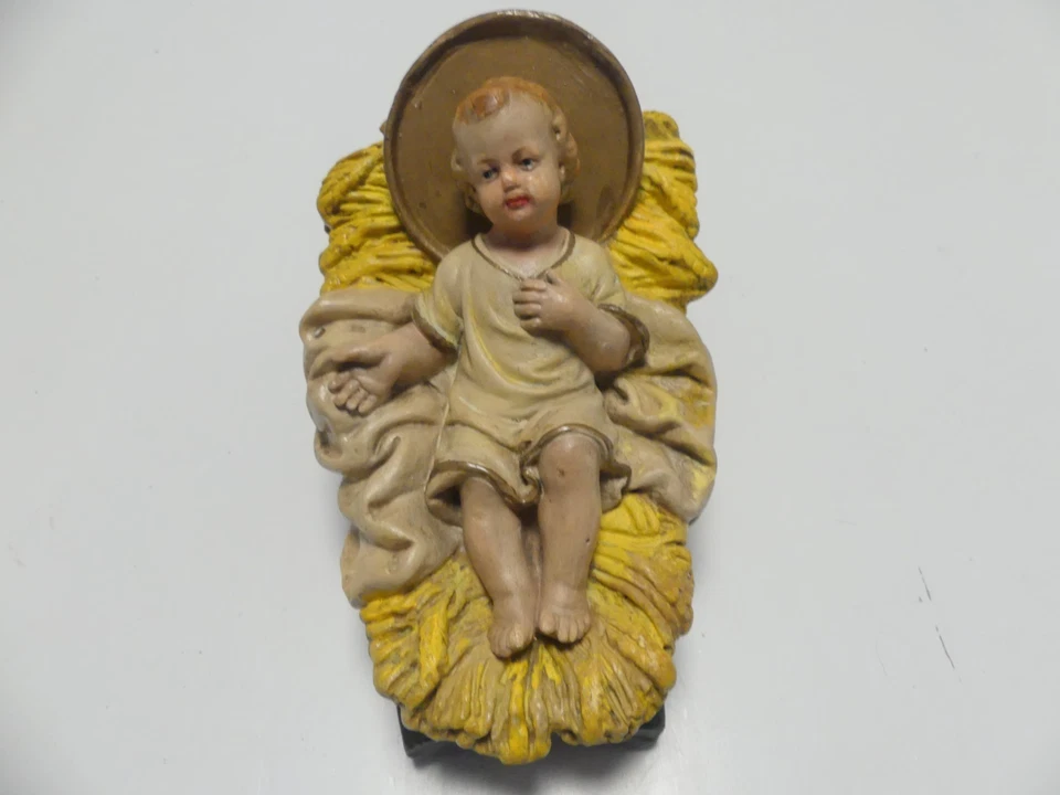 Antikes Jesuskind 17 x 11 cm – Masse/Gips – gemarkt „HID 1910 Déposé“ für 40er - Bild 2 von 4