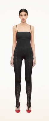 Wolford Simkhai Jumpsuit aufwendiges transparentes Muster, schwarz Größe X Small UVP 465£.