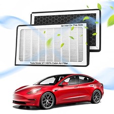 Tesla Model 3 Air Filter HEPA Filter Replacement With 2 Pack Activated Model3/Y