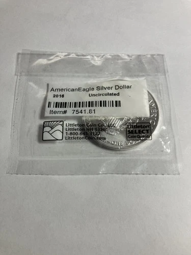BU 2016 Silver Eagle in Littleton Coin Company packaging