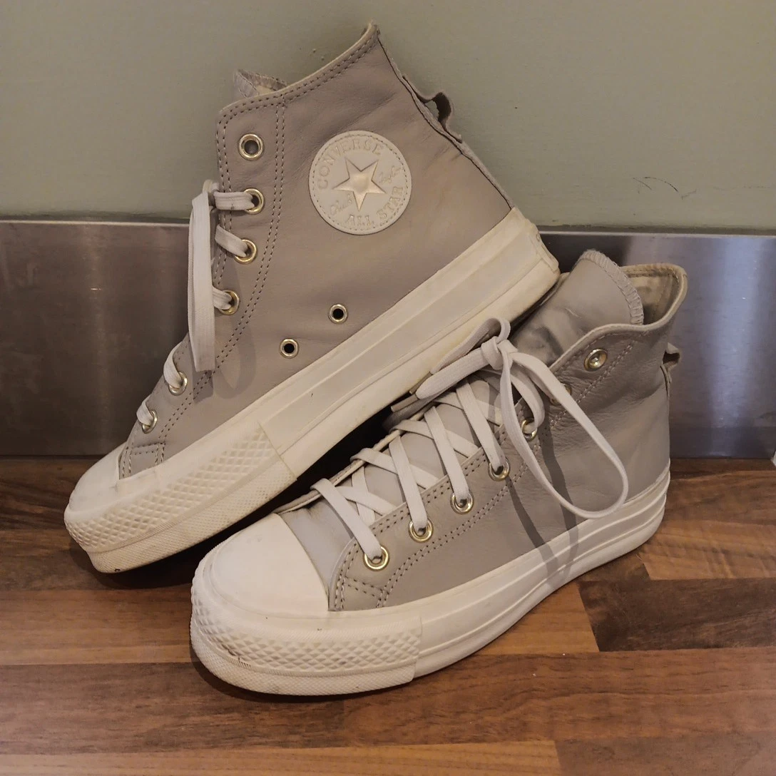 Scarpe da ginnastica Converse All Star Lift scarpe da donna scarpe da ginnastica platform taglia UK5 5 grigie