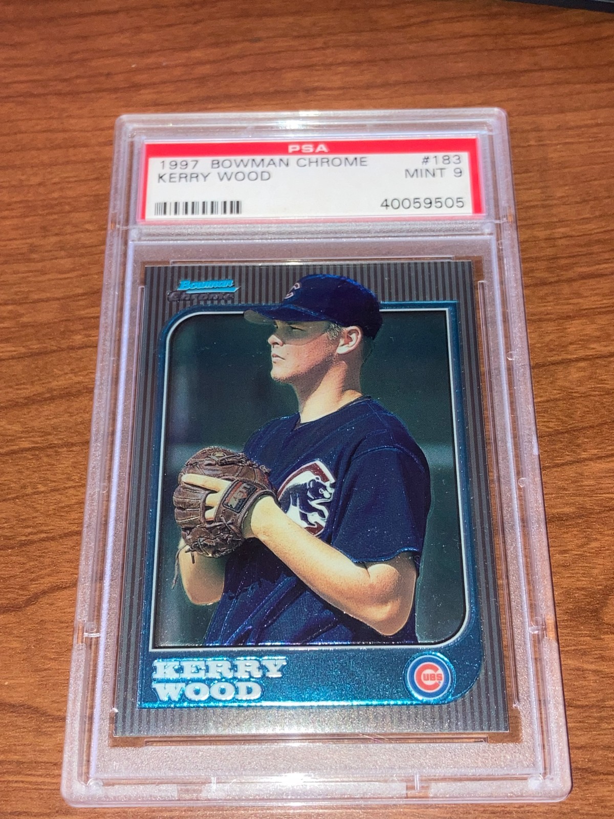 1997 Bowman Chrome #183 KERRY WOOD Chicago Cubs Graded PSA 9 MINT