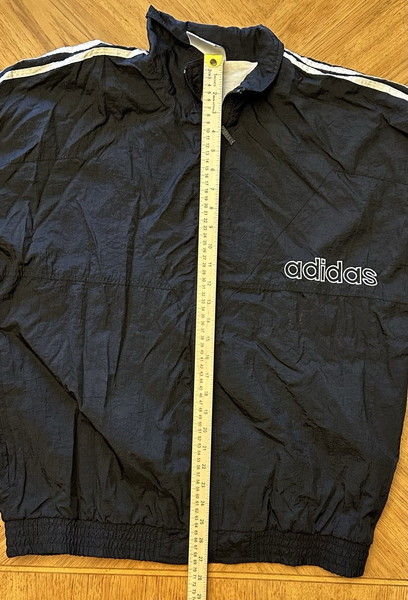 Vintage Adidas Jacket Men's Large Black Trefoil Big Logo