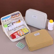 Portable Medicine Storage Bag Waterproof Multi-Pocket Organizer for Home Travel