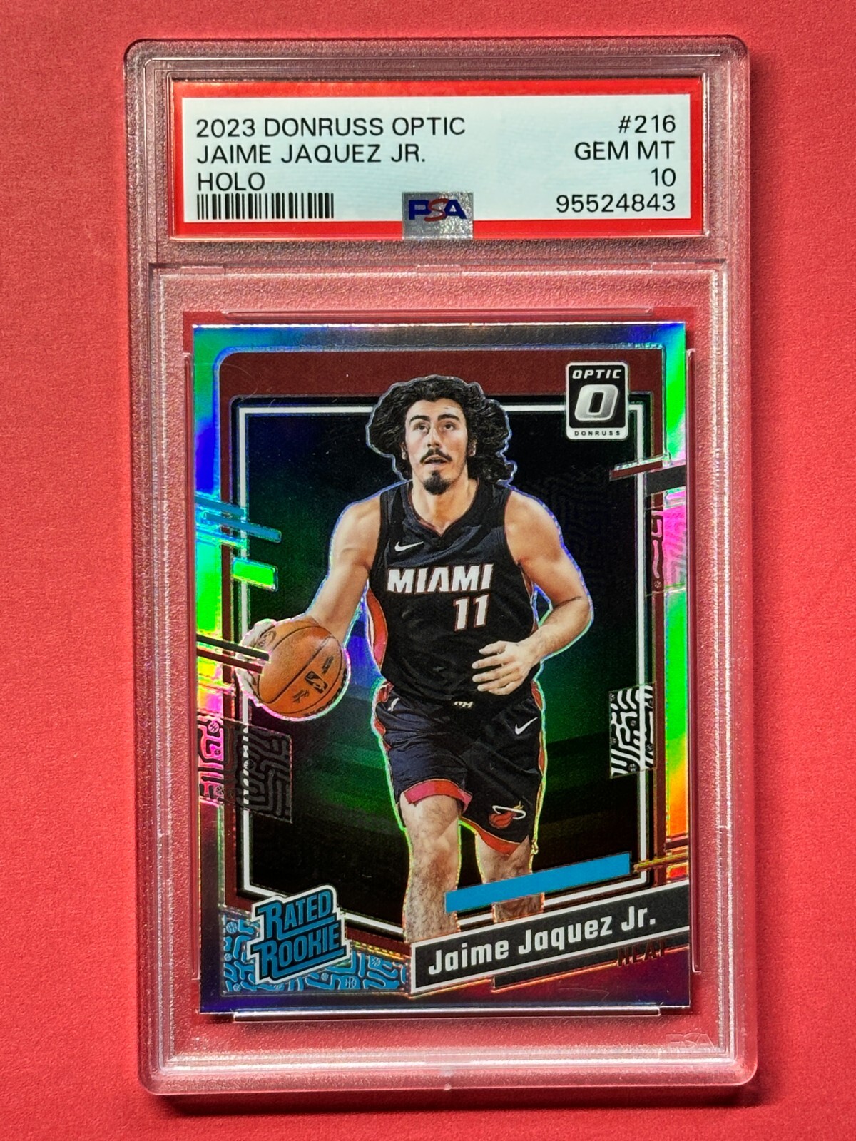 JAIME JAQUEZ 2023-24 Donruss Optic PSA 10 HOLO Rated Rookie Miami Heat #216