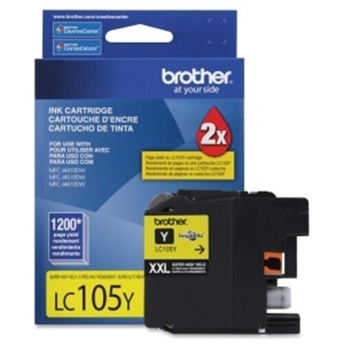 Brother Genuine LC105Y Super High Yield XXL Yellow -Ink -Cartridges