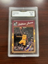 2016 Donruss Lebron James w/Kobe Bryant Graded Gem Mint 10 GMA #15 Lakers/Cavs🔥