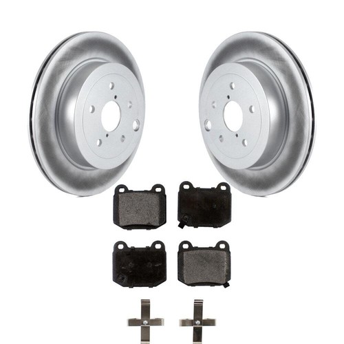 For Subaru Impreza WRX STI Rear Coated Disc Brake Rotors And Ceramic Pads Kit  - Picture 1 of 16