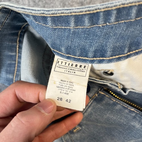 Versace Jeans W28 L32 Straight Low Rise Light Wash Faded Embroidered Logo VJC - Picture 11 of 16