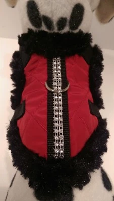 MASI DOGSDESIGN Softgeschirr warm gefüttert Brustgeschirr Hundegeschirr rot XS-M Chihuahua