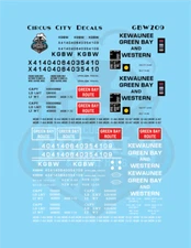 Green Bay & Western Kewaunee 33' Hopper & Sand Car HO Scale Decal Set