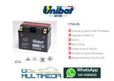 BATTERIA MOTO UNIBAT CT12A-BS A/EN: 175 Ampere Volt: 12 150 x 87 x 105