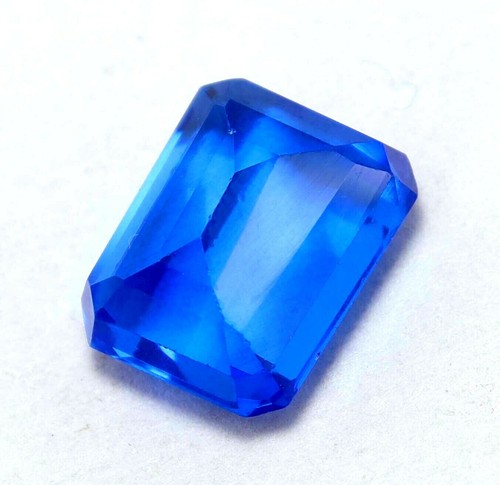 Zafiro azul natural de 7,70 quilates de Ceilán corte esmeralda piedra preciosa suelta certificada - Imagen 4 de 4