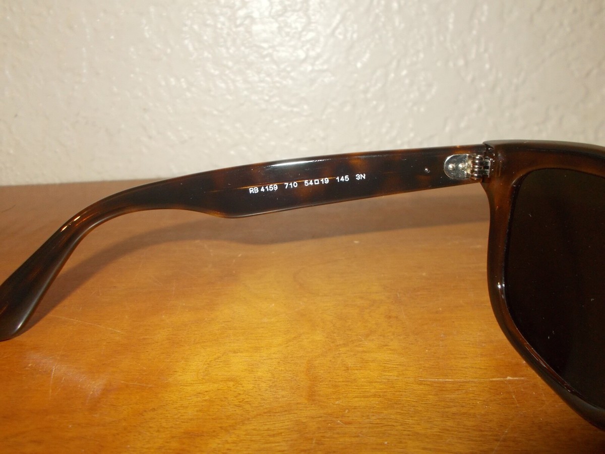 Ray-Ban RB 4159 710 54 19 145 3N Tortoise Sunglasses frames wayfarer Ray Ban RB 4159 710 Tortoise Frame Green Lenses Sunglasses  main image 3