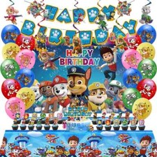 66 Teile Paw Patrol Party Deko Set Luftballons Banner Wirbel Tischdecke Hintergrund