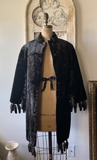 Antique Victorian Silk Velvet Cape Jacket With Ball Fringe