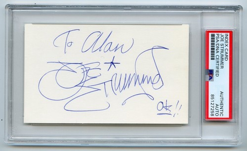 JOE STRUMMER 1999 Signed Index Card THE CLASH  HOF PSA/DNA Encapsulated - Picture 1 of 1