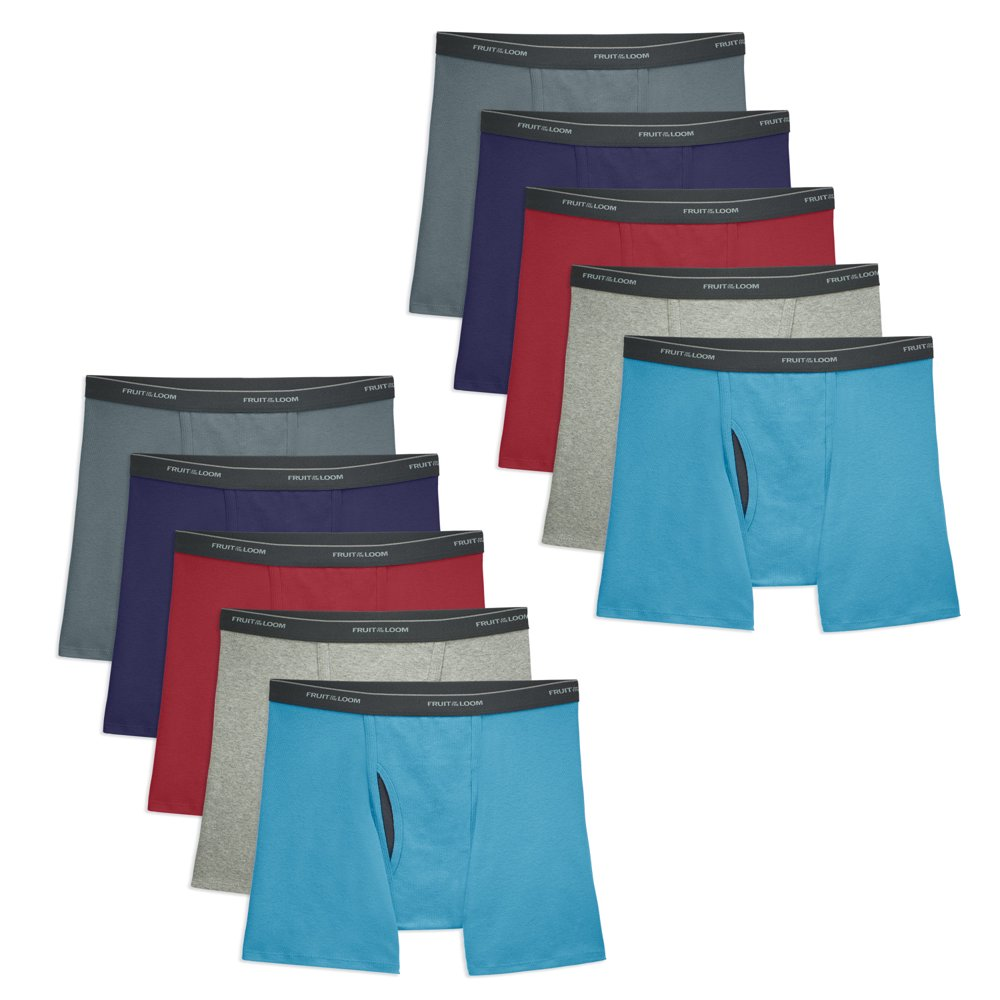 Fruit of the Loom Men'S Coolzone Fly Boxer Briefs, Super Value 10 Pack,  Sizes S-