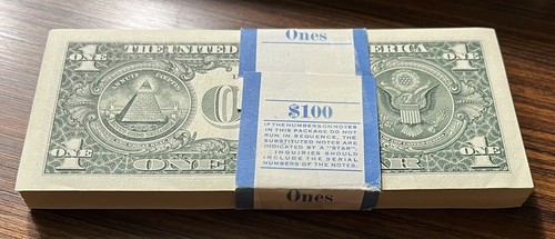 FULL Pack of 100 Consecutive One Dollar Bills $1 Series 1999 UNCIRCULATED #75683 - Picture 2 of 2