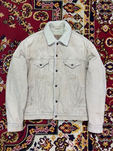 Vintage 90s Levi's Sherpa Corduroy Beige Jacket Men's Size Large | eBay