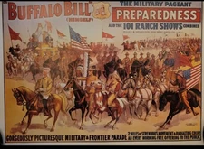 Original 1960  Buffalo Bill Military Show Mini Poster Circus World Museum 