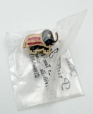 UNIQUE VINTAGE TRI-COLOR REPUBLICAN ELEPHANT PIN IN ORIGINAL PACKAGE