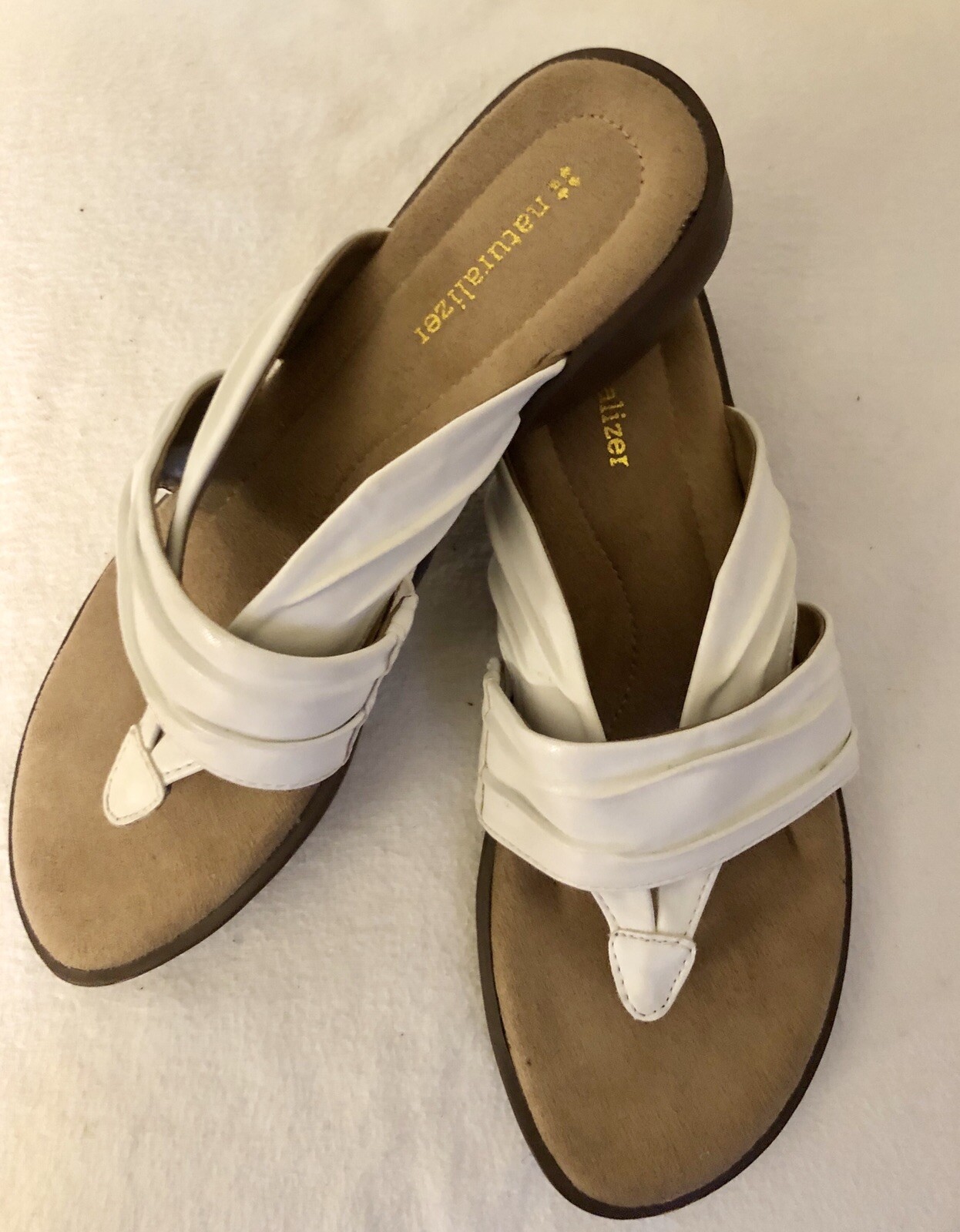 Naturalizer Joi Women's Sandals White Slip On Size Cushioned Footbed 7