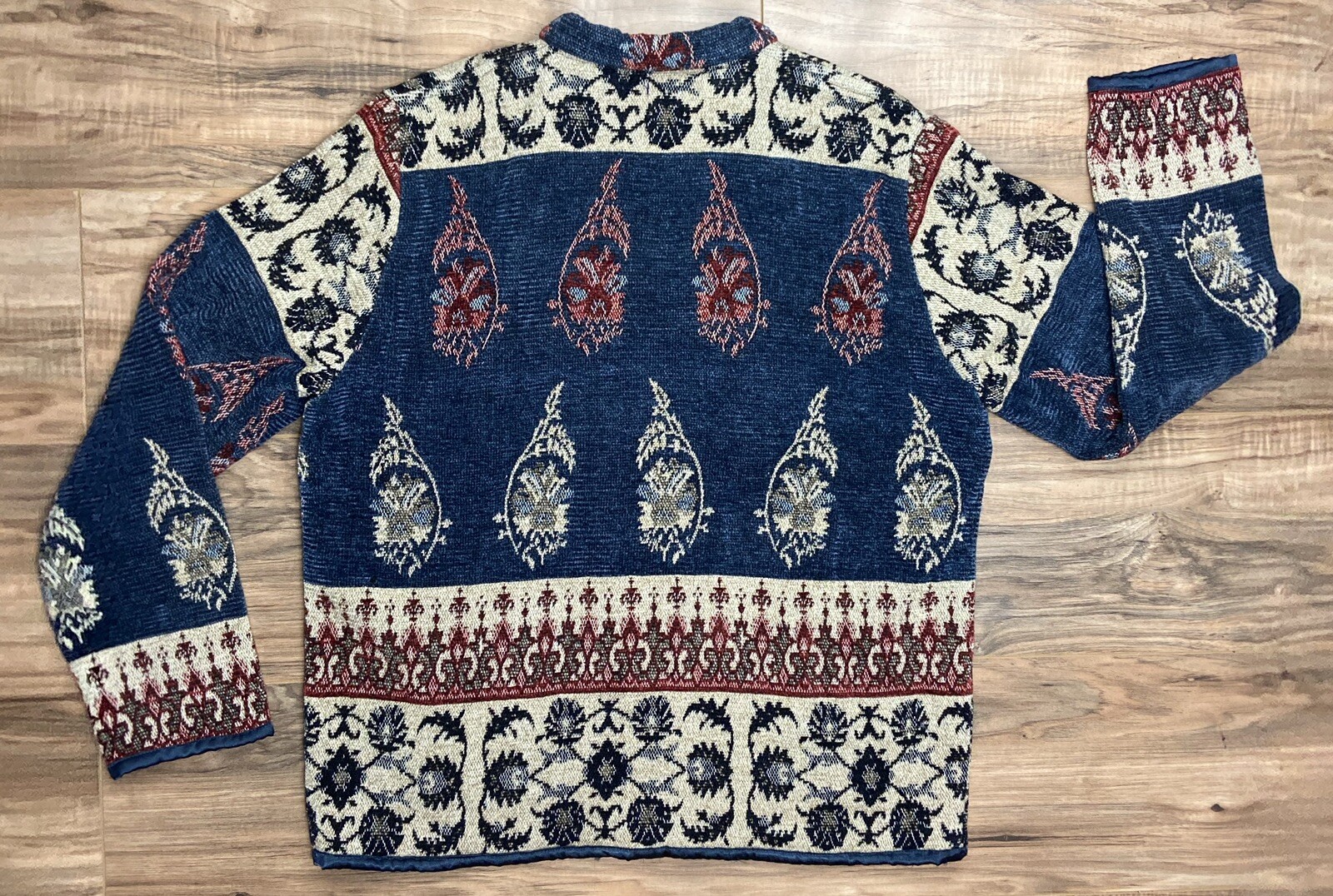 Flashback Cardigan Jacket Medium Embroidered Cera… - image 2