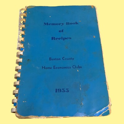 VTG 1955 Regional Cookbook Benton County IN Home Economics Club Recipes Spiral