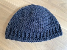 Child Sized Hat Hand Crocheted New Charcoal Gray Color