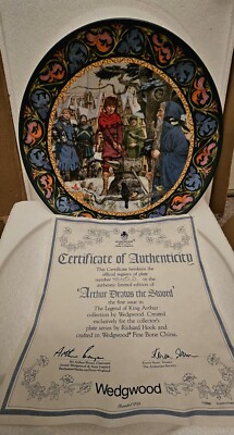 Fine China Arthur Draws the Sword Collector Plate Legend of King Arthur 1984