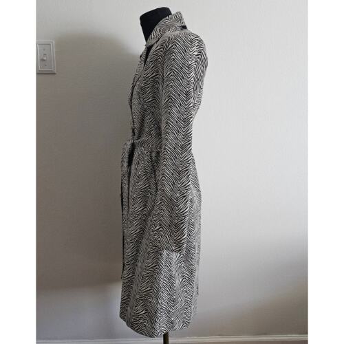 MINT CABI Women's B/W Zebra Animal Print Trench Coat Long Jacket Small S - Picture 4 of 11