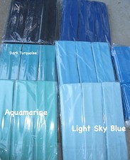 6 SHADES of BLUE Headbands 2" wide Royal Navy Aqua stretch LOT Nylon colors