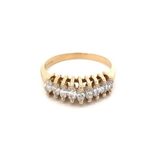 14KT YELLOW GOLD .50CT MARQUISE DIAMOND RING SIZE 