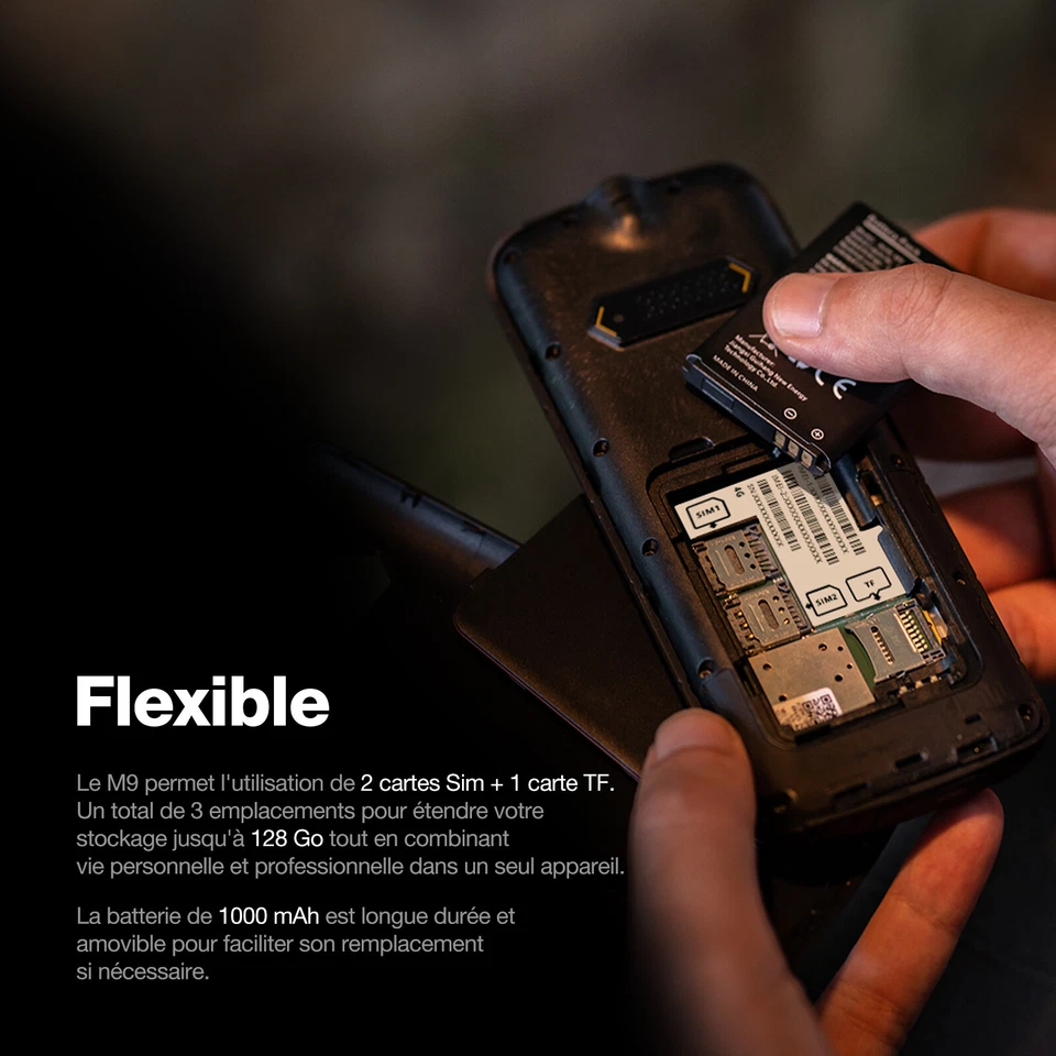 AGM M9 4G LTE Téléphone robuste débloqué IP68 Clavier Haut-parleur 1000mAh FM - Photo 3/4