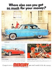 1954 MERCURY Genuine Vintage Print Ad Automobile Car