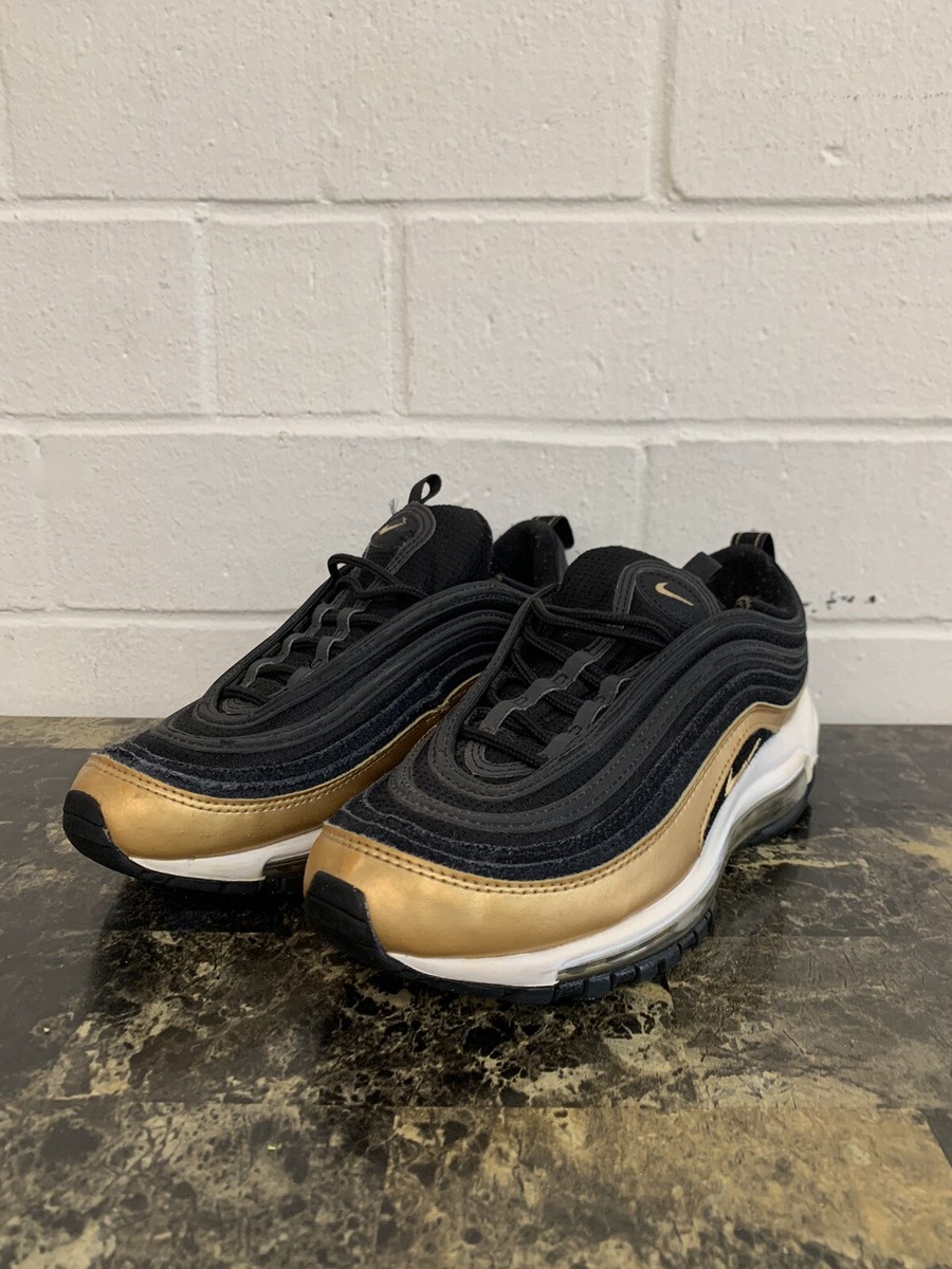 Nike Air Max 97 GS Black Gold Sneakers 921522-104 Youth Size 6Y