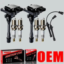 Brand 2X OEM Ignition Coil & Spark Plug & Wire For Mitsubishi Lancer 2.0L UF295 