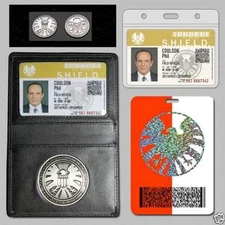 Agents S.H.I.E.L.D Shield Badge In Holder Phil Coulson's 2 Cards With Free Coin