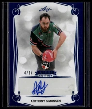 Anthony Simonsen 2023 Leaf PBA Premier Edition Rookie Card RC Auto Blue /15