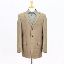 Stafford 42L Brown Sport Coat Blazer Jacket HT 3B Silk