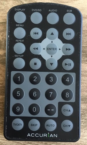 Genuine OEM Accurian 16-129 Remote Control for Portable DVD Player ...