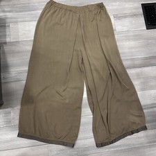 Vintage Look Inc Wide Leg Trouser Pants Women s Medium Tan Retro Boho Indie USA