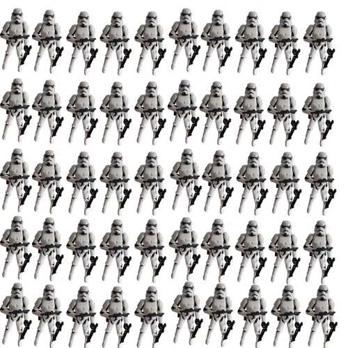 Lot of 50pcs 3.75" Star Wars Stormtroopers OTC Trilogy Action Fiugre + 100 Guns