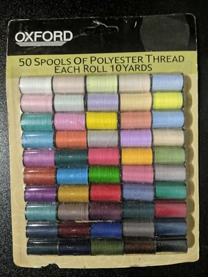 Oxford 50 Spools of Polyester Sewing Thread - Each Roll 10 Yards - Sealed