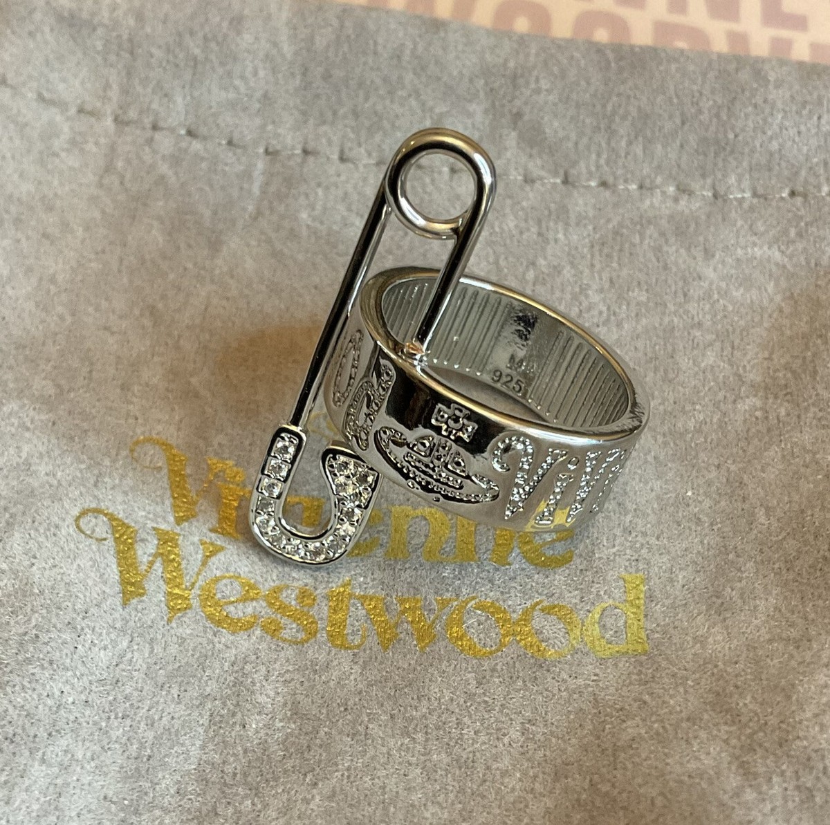 アクセサリー Vivienne WestwoodBrand Logo & Orb Rings Vivienne Westwood Vernon safety pin logo Saturn orb ring