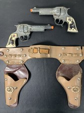 2 Vintage Texas Jr 1950 s Diecast Cap Pistols With Holster