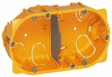 Legrand Batibox Yellow Plastic Back Box, NF, IP00, Drylining Mount, 2 Gangs