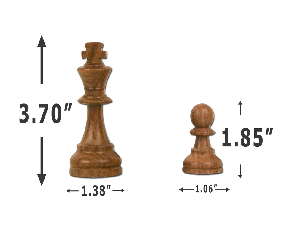 Piezas de ajedrez indias talladas a mano tamaño torneo King Staunton de madera de 3,5" Foto 2 de 4